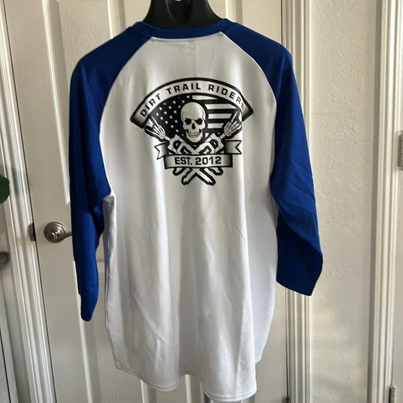 Dirt Trail Riders Sport-tek 3/4 sleeve raglan moister wicking shirt 2XL - Picture 3 of 15